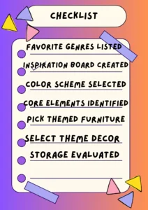 Checklist for selecting a theme for gaming room